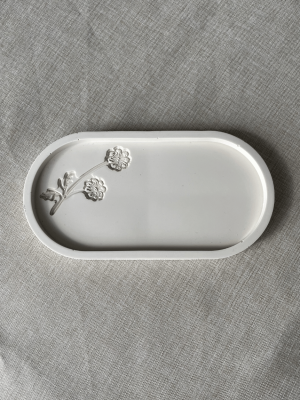 Vide-poche fleuris ovale